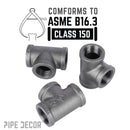 1 in. Black Tee by PIPE DECOR