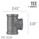1 in. Black Tee by PIPE DECOR