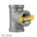 2 in. Black Tee by PIPE DECOR