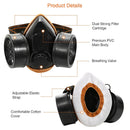 Respirator Mask Anti-Dust Industrial Gas Mask Paint Chemical Spray Protective Mask w/Goggles Dual Filter Cartridge