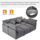 Sectional Sofa Modular U-Shaped With Ottoman & USB Ports by Unique Piece Furniture