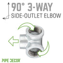 1/2 in. Galvanized Side Outlet Elbow by PIPE DECOR