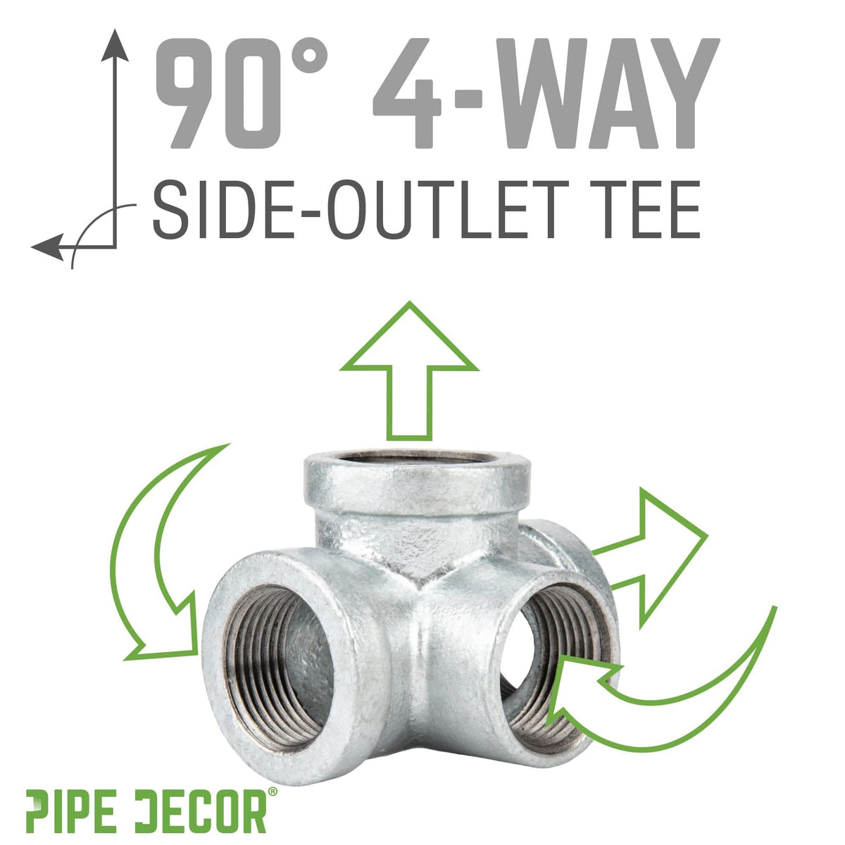 1/2 in. Galvanized Iron Side Outlet Tee, photo 3 of 7