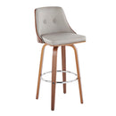 Gianna - Mid Century Modern Fixed Height Barstool With Swivel With Round Footrest (Set of 2) by HouseOfZazla