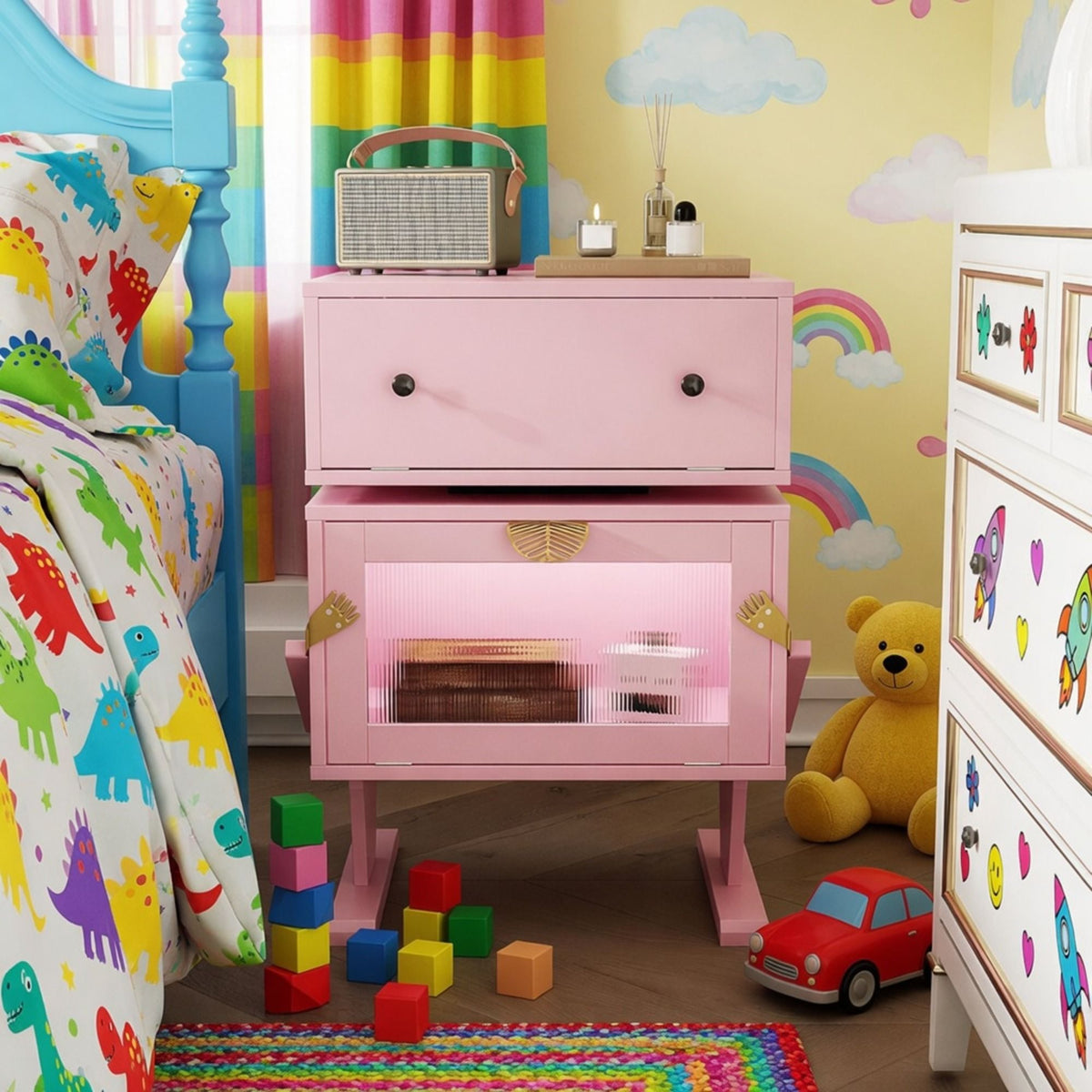 Robot LED Nightstand With 360° Rotating Drawer, photo 13 of 40