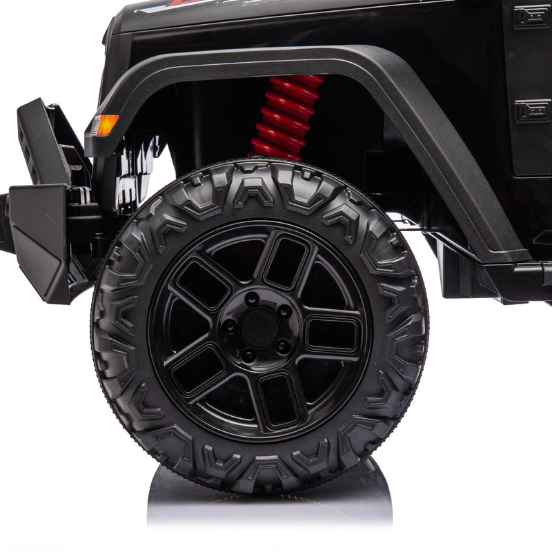 24V Ride On Large PickUp Truck car for Kids,ride On 4WD Toys with Remote Control,Parents Can Assist in Driving,Bluetooth music version,Pickup truck design with spacious storage in the rear.