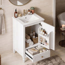 20" Bathroom Vanity with Ceramic Sink and Storage Cabinet