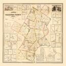 Vintage Map of Caledonia County, Vermont 1858