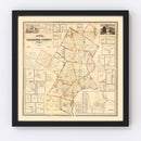 Vintage Map of Caledonia County, Vermont 1858