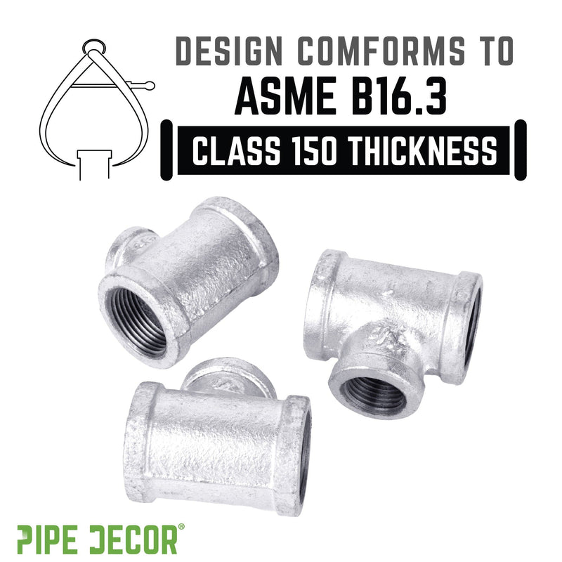 1 1/4 in. x 1 1/4 in. x 3/4 in. Galvanized Iron Reducing Tee