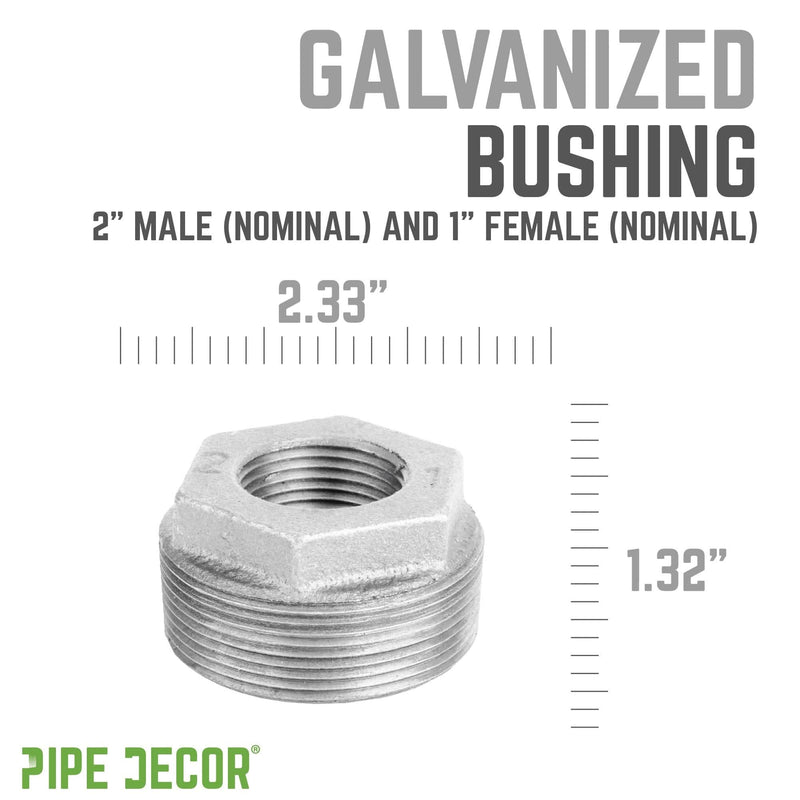 2 in. x 1 in. Galvanized Iron Bushing, photo 3 of 8