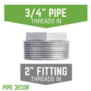 2 in. x 3/4 in. Galvanized Iron Bushing