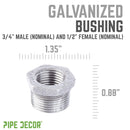 3/4 in. x 1/2 in. Galvanized Iron Bushing