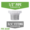 3/4 in. x 1/2 in. Galvanized Iron Bushing by PIPE DECOR