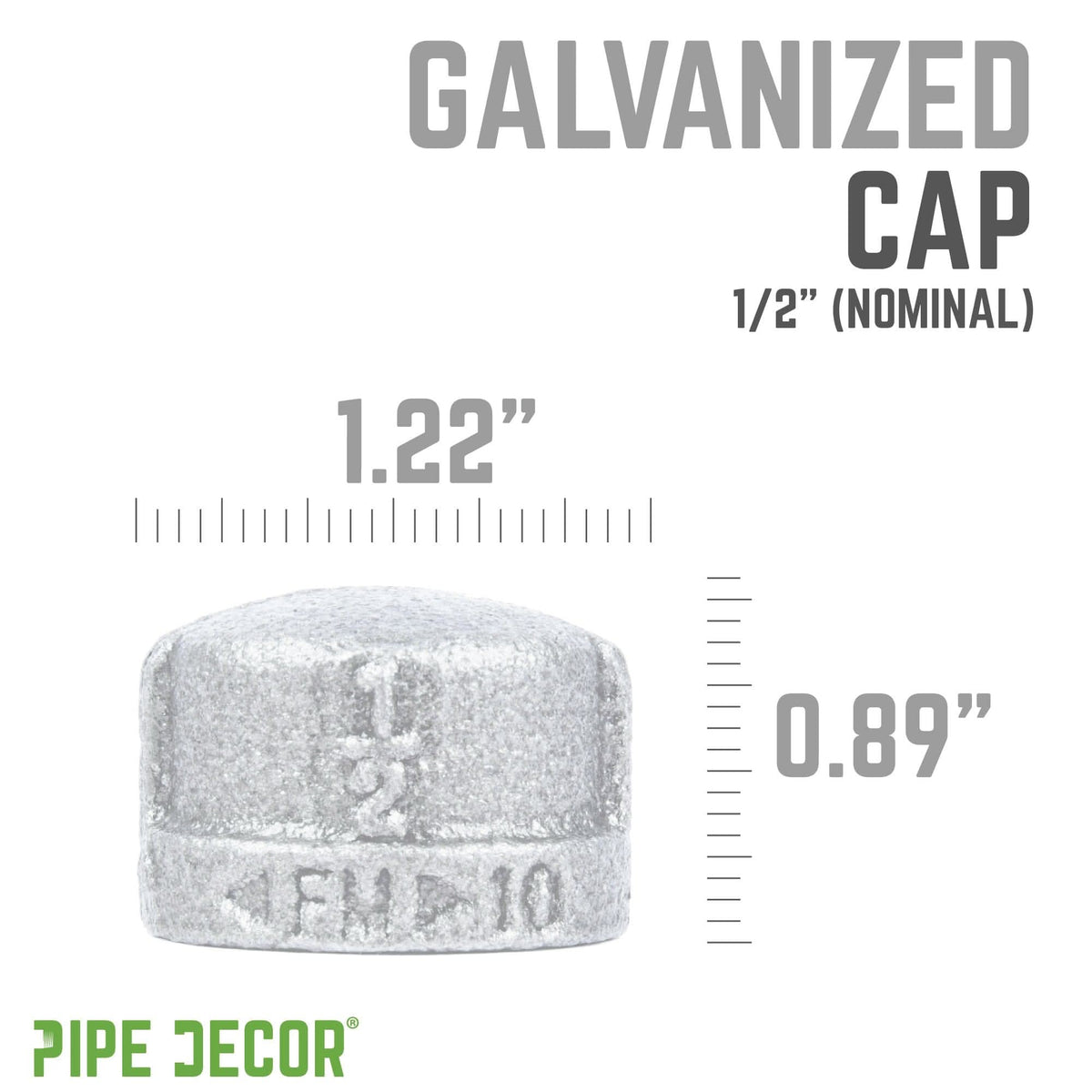 1/2 in. Galvanized Iron Cap, photo 2 of 7
