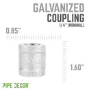 1/4 in. Galvanized Iron Coupling by PIPE DECOR
