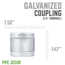 3/4 in. Galvanized Iron Coupling by PIPE DECOR