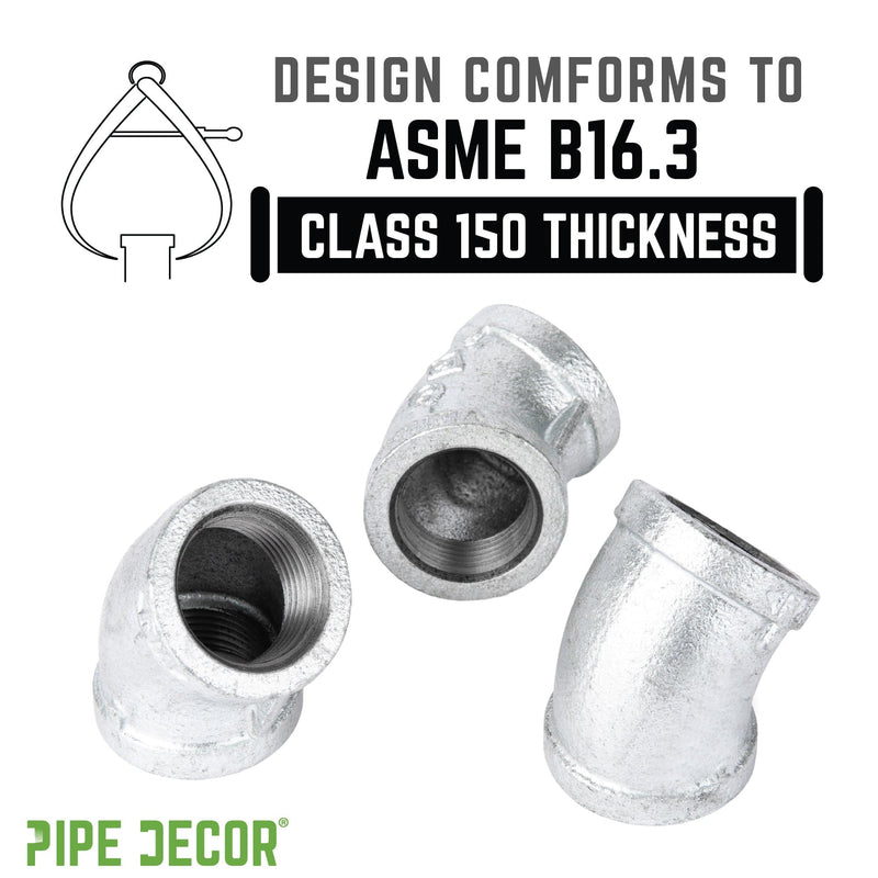 1 1/2 in.  Galvanized Iron 45 Degree Elbow