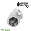1 1/4 in. Galvanized Iron 45 Degree Elbow by PIPE DECOR