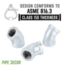 1/2 in. Galvanized Iron 45 Degree Elbow by PIPE DECOR