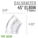 2 in.  Galvanized Iron 45 Degree Elbow