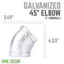 2 in.  Galvanized Iron 45 Degree Elbow
