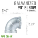 1 in. Galvanized Iron 90 Degree Elbow by PIPE DECOR