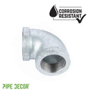 1 in. Galvanized Iron 90 Degree Elbow by PIPE DECOR