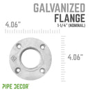 1 1/4 in.  Galvanized Iron Floor Flange