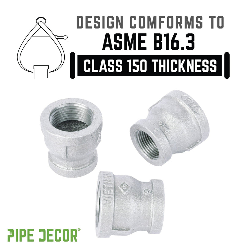 1 1/2 in. x 1 1/4 in. Galvanized Iron Reducing Coupling