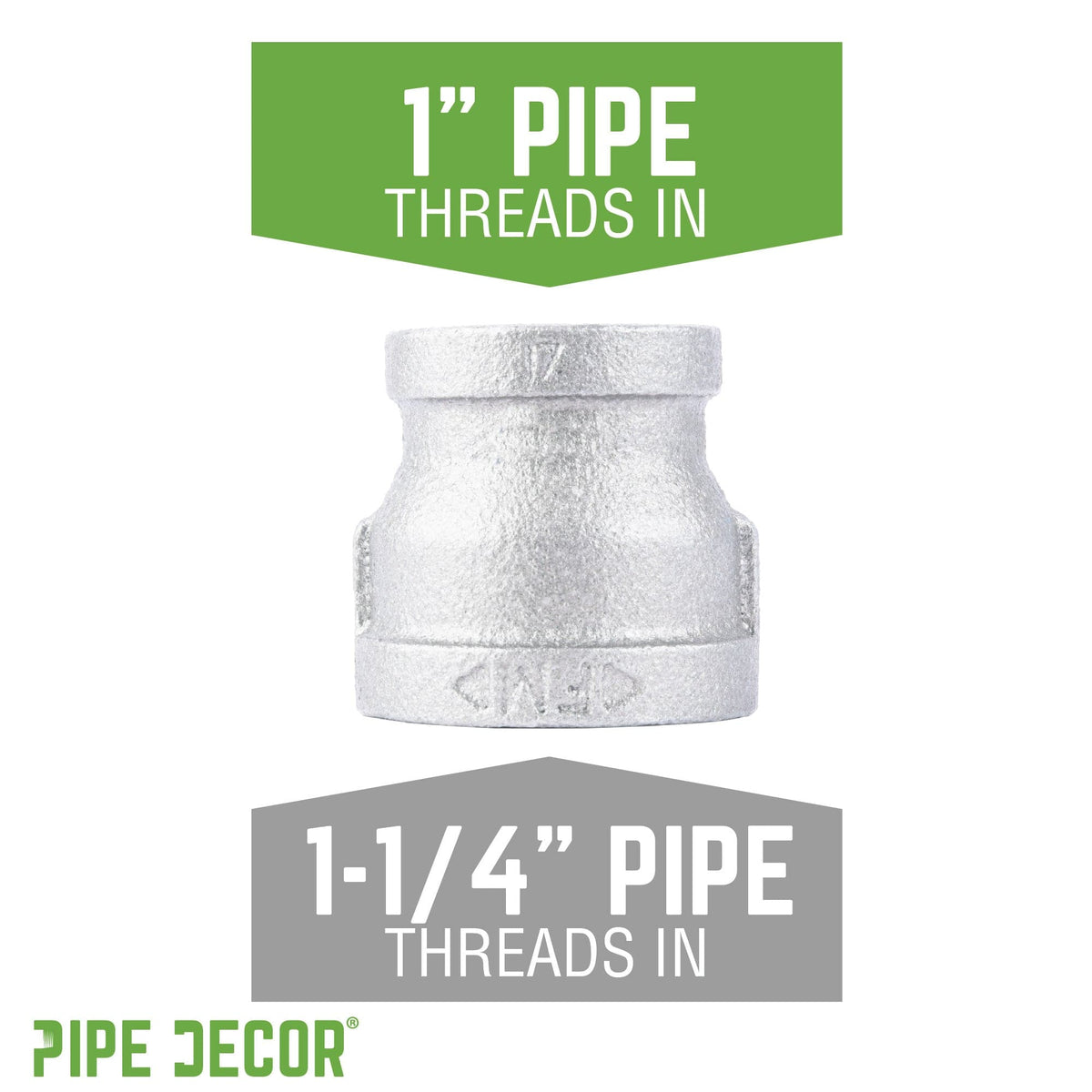 1 1/4 in. x 1 in. Galvanized Iron Reducing Coupling, photo 2 of 8