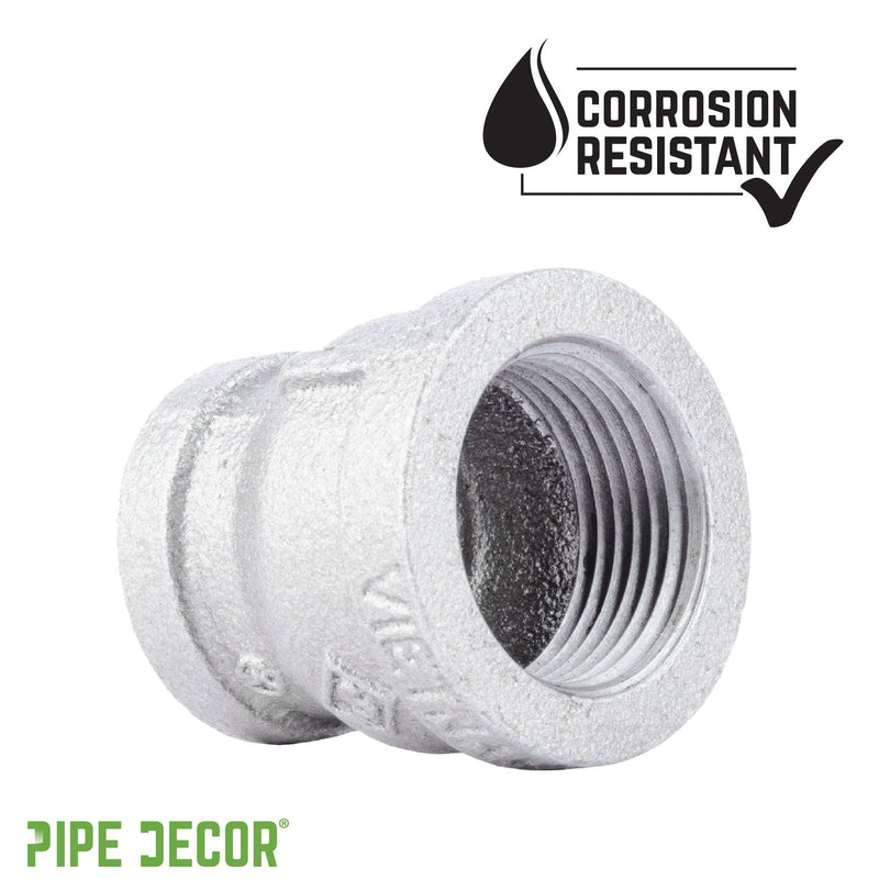 1/2 in. x 3/8 in. Galvanized Iron Reducing Coupling, photo 6 of 8