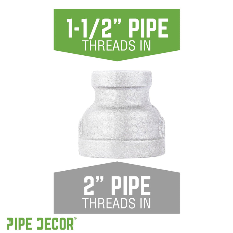 2 in. x 1 1/2 in. Galvanized Iron Reducing Coupling