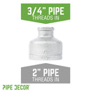 2 in. x 3/4 Galvanized Iron Reducing Coupling