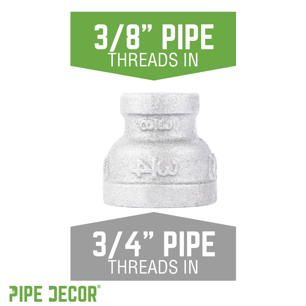 3/4 in. x 3/8 in. Galvanized Iron Reducing Coupling, photo 2 of 8