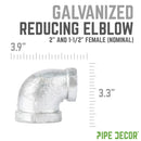 2 in. x 1 1/2 in. Galvanized Iron Reducing Elbow