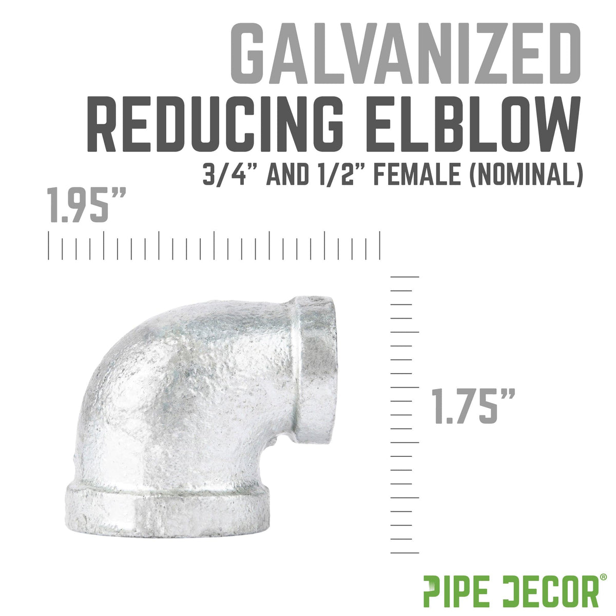 3/4 in. x 1/2 Galvanized Reducing Elbow, photo 3 of 8