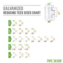 1 in. x 3/4 in. x 3/4 in. Galvanized Reducing Tee