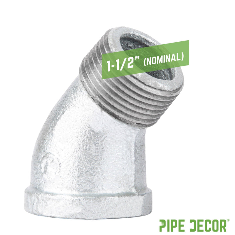 1 1/2 in. Galvanized Iron 45 Degree Street Elbow