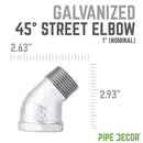 1 in. Galvanized Iron 45 Degree Street Elbow