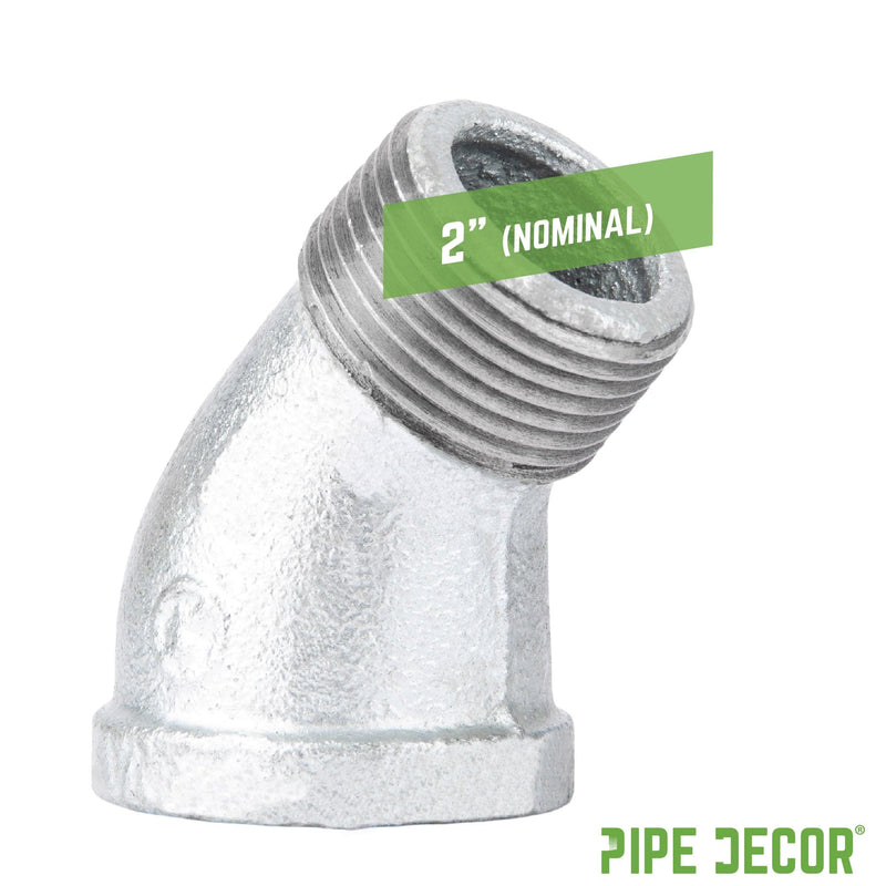 2 in. Galvanized Iron 45 Degree Street Elbow