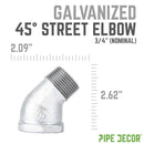 3/4 in. Galvanized Iron 45 Degree Street Elbow