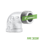 2 in. Galvanized Iron 90 Degree Street Elbow