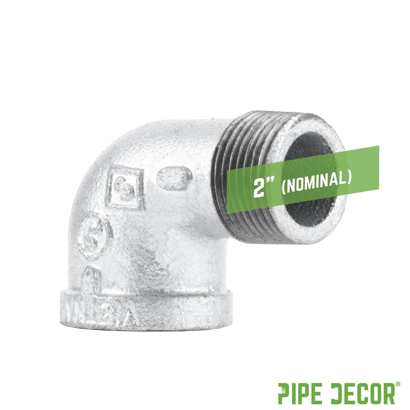 2 in. Galvanized Iron 90 Degree Street Elbow