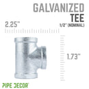 1/2 in. Galvanized Iron Tee by PIPE DECOR
