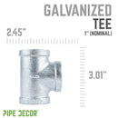1 in. Galvanized Iron Tee by PIPE DECOR