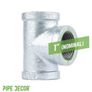1 in. Galvanized Iron Tee by PIPE DECOR