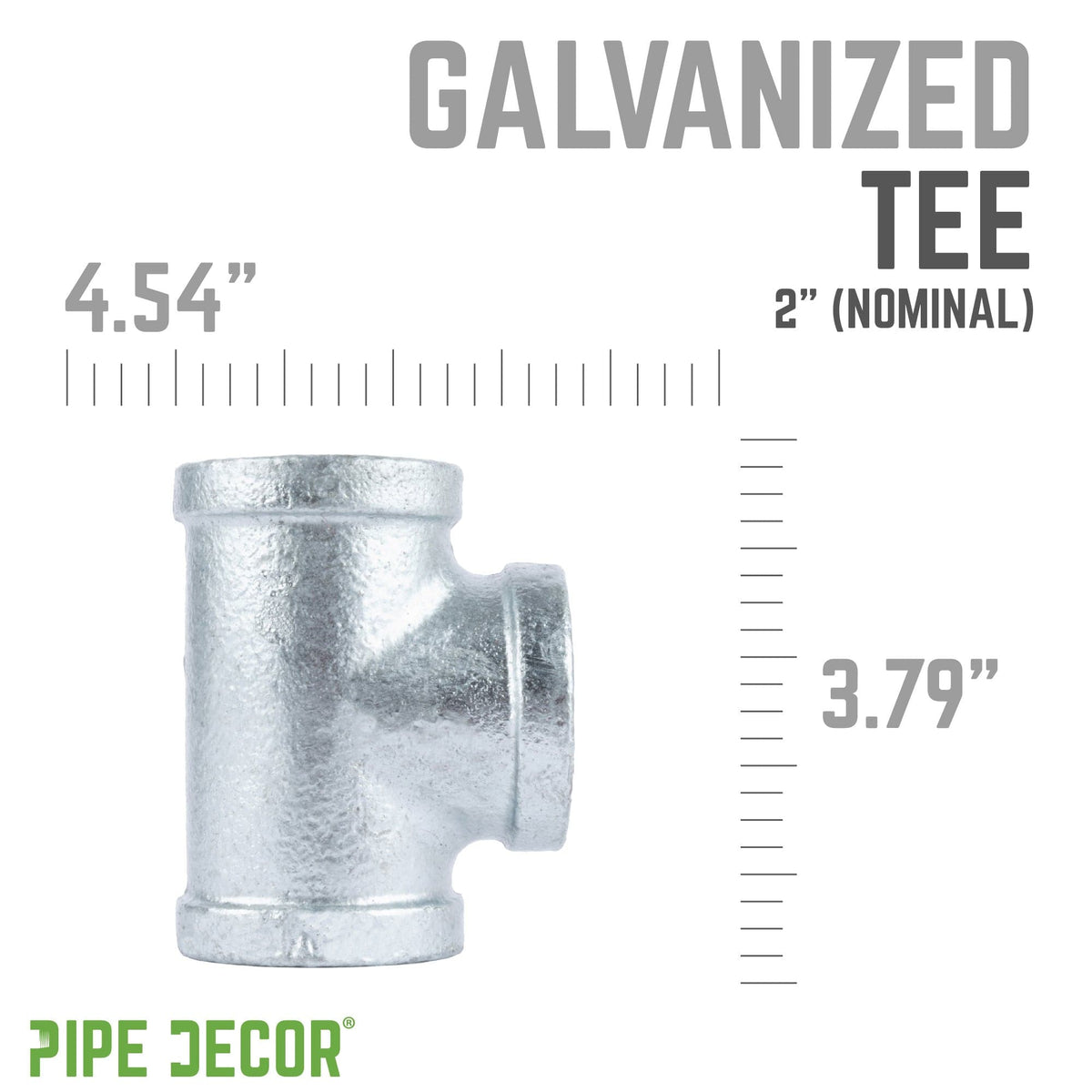 2 in. Galvanized Iron Tee, photo 2 of 7