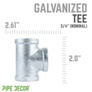 3/4 in. Galvanized Iron Tee by PIPE DECOR