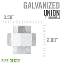 1 in. Galvanized Iron Union by PIPE DECOR